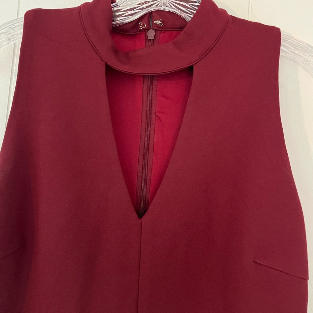 Adelyn Rae Burgundy Ponte Knit Sleeveless Career lined dress size Small - Picture 2 of 12